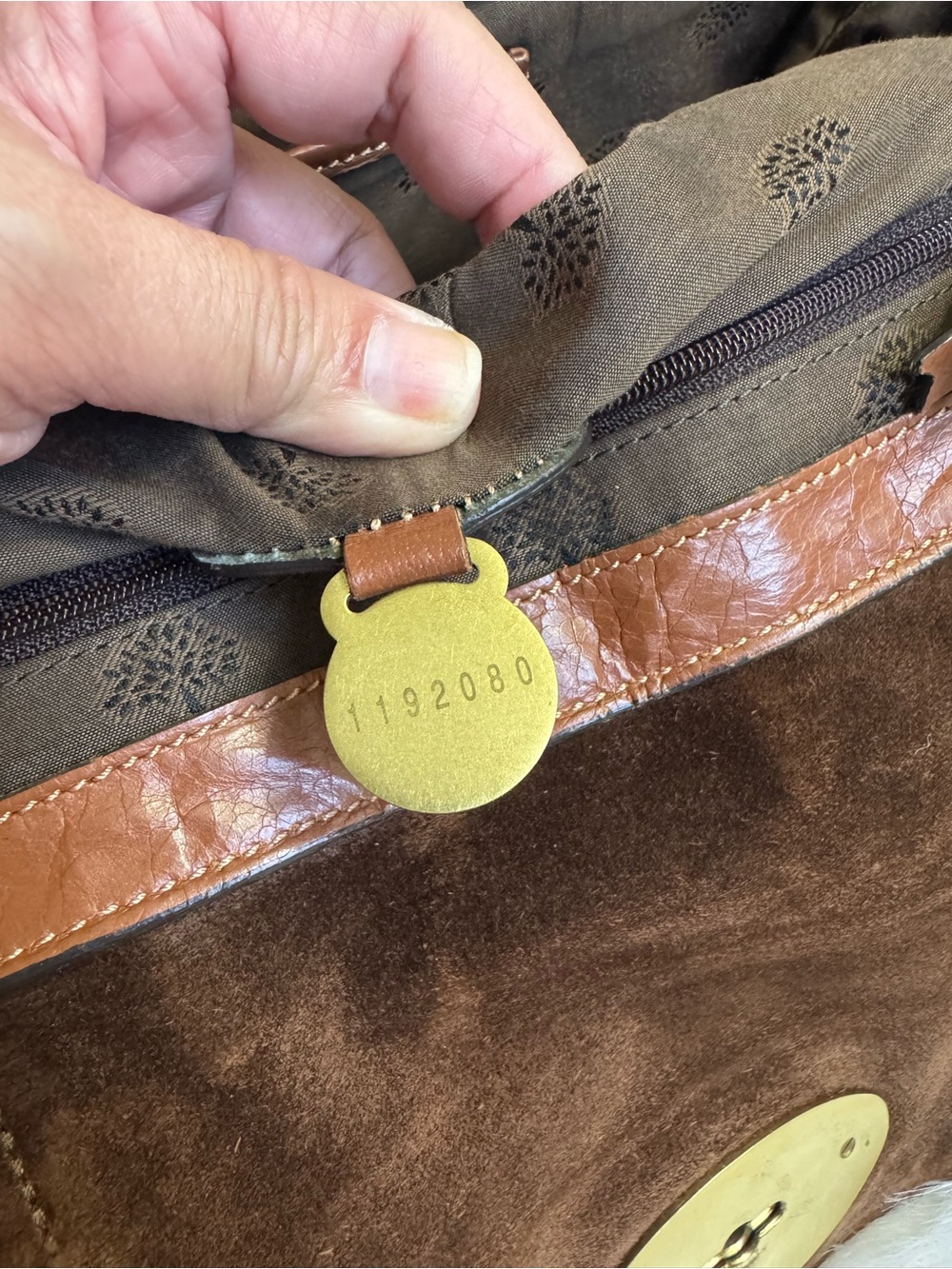 Brown Leather Satchel with Gold Hardware - Picture 9 of 16